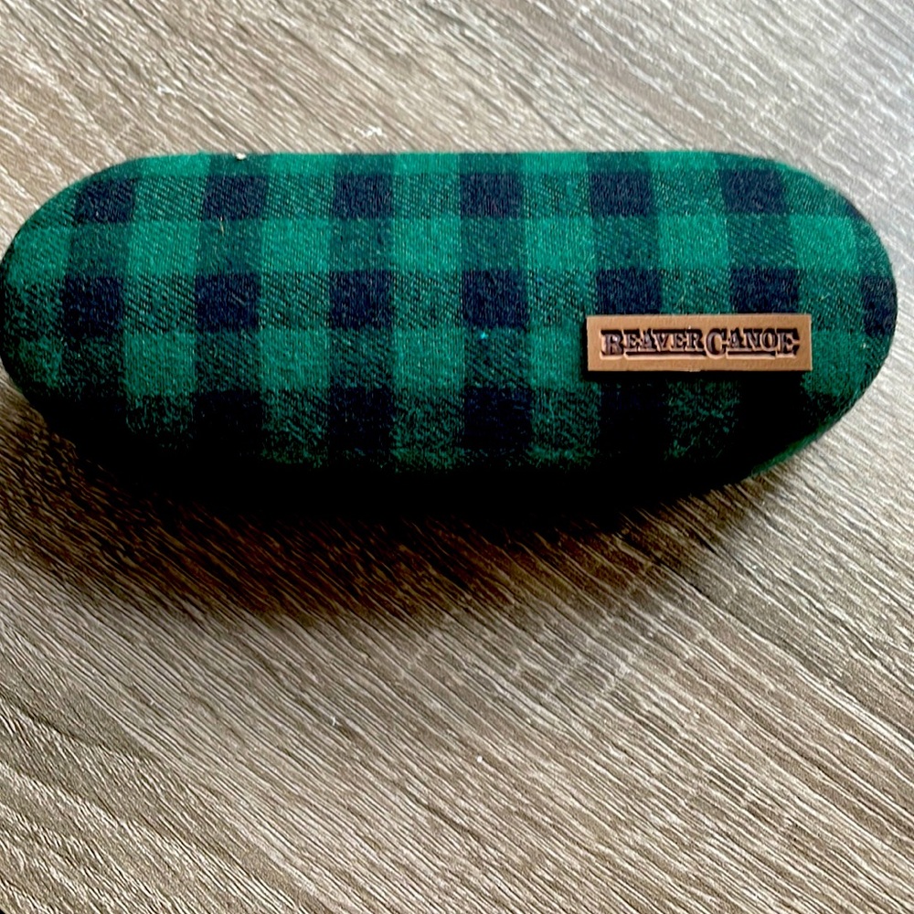 NEW Authentic Beaver Canoe eyeglass case, plaid, hard shell